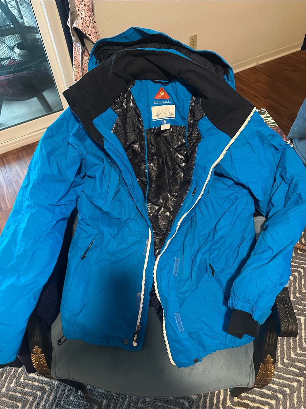 Columbia Electric Blue Hooded Winter Jacket